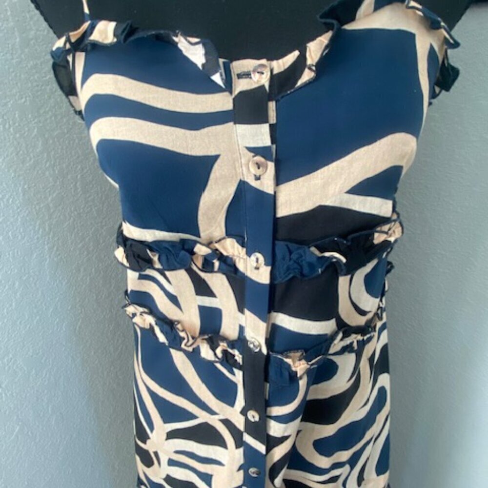 BIRD and KNOLL Connie Button Front Tiered Maxi Resort Sundress XS - Picture 8 of 13